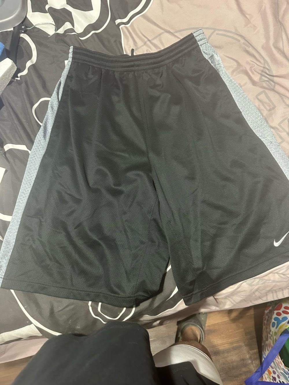 Nike Black Shorts with Gray Side Panels